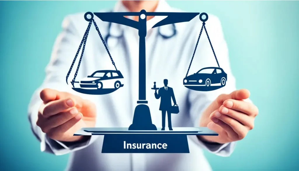 A gavel and a protective helmet on top of car insurance policy documents, symbolizing the protection and legal assistance provided by car insurance lawyers.